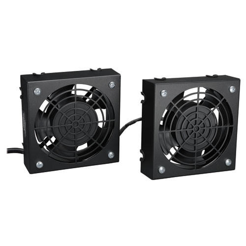 Tripp Lite SmartRack Wall-Mount Roof Fan Kit - 2-120V high-performance fans; 210 CFM; 5-15P plug 037332166616 SRFANWM