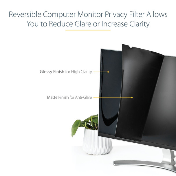 Startech.Com Monitor Privacy Screen For 24" Display - Computer Screen Security Filter - Blue Light Reducing Screen Protector Film - 16:10 Widescreen - Matte/Glossy - +/-30 Degree Privacy-Screen-24Mb 065030894227