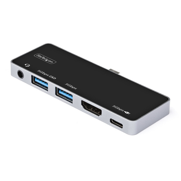 StarTech.com USB C Multiport Adapter - USB-C to 4K 60Hz HDMI 2.0, 100W Power Delivery Pass-Through Charging, 3-Port USB 3.0 Hub, Audio - USB-C Mini Dock - Portable USB Type-C Travel Dock DKT30ICHPD