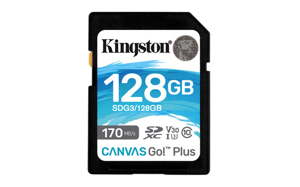 KINGSTON TECHNOLOGY 128GB SDXC Canvas Go Plus 170R C10 UHS-I U3 V30 SDG3/128GB 740617301458