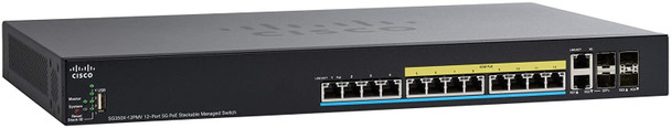 Cisco Sg350X-12Pmv Managed L3 2.5G Ethernet (100/1000/2500) Power Over Ethernet (Poe) 1U Black Sg350X-12Pmv-K9-Na 889728216166