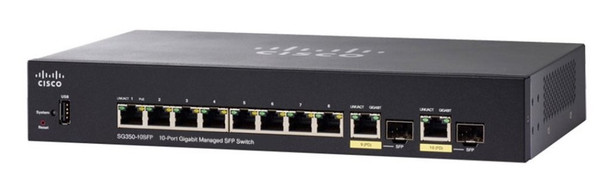 Cisco Systems Cisco SG350-10SFP 10-port Gigabit Managed SFP Switch SG350-10SFP-K9-NA 882658997068