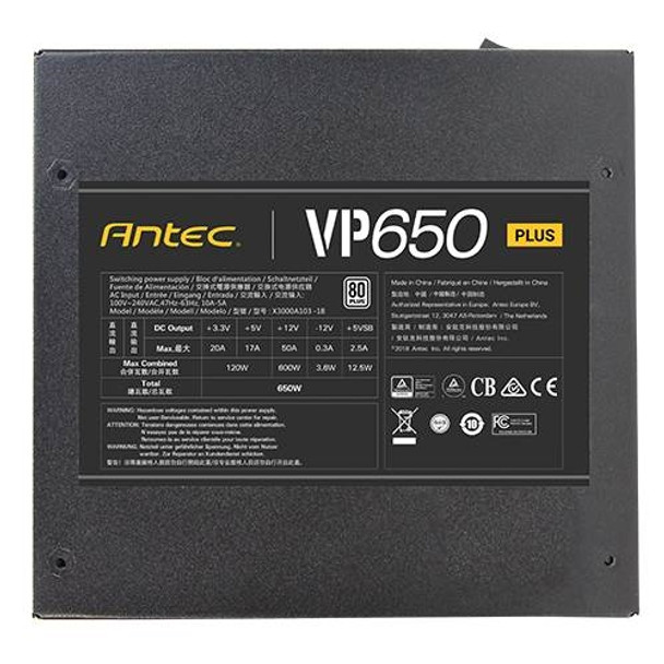 Antec VP650 PLUS 650W 80+ EPS 12V 120mm Silent Fan PCIE SATA APFC NonModular