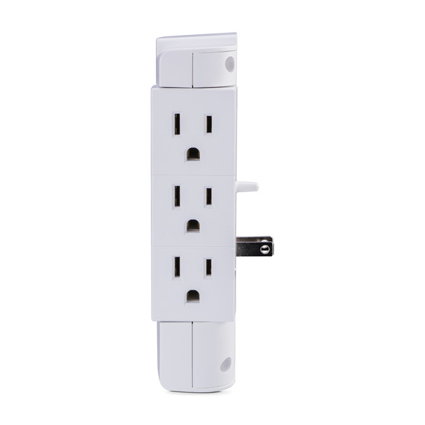 CYBERPOWER SYSTEMS 6 outlet swivel wall tap 1200J, 2 USB 2.4A, white CSP600WSURC2 649532616497