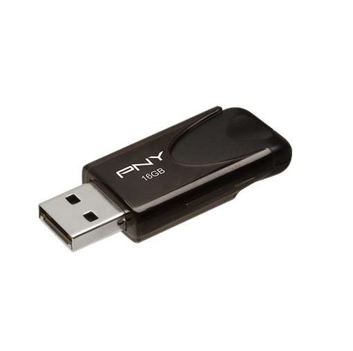 PNY MF P-FD16GATT4-GE 16GB Attache 4 USB 2.0 Black capless Retail