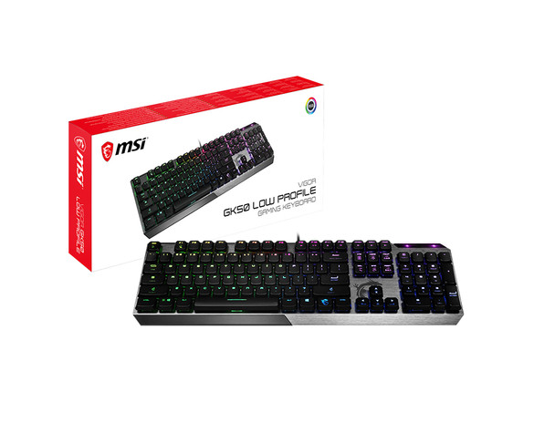 MSI KB Vigor GK50 Low Profile Gaming Keyboard Kailh Low Profile switches