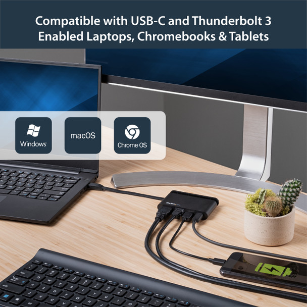 StarTech.com USB C Multiport Adapter - Portable USB-C Dock with 4K HDMI - 100W PD 3.0 Pass-Through, 1x USB-A, 1x USB-C, GbE - Thunderbolt 3 & USB Type-C Laptop Travel Dock - Mac & Windows 35592