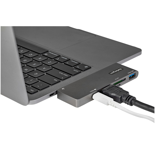 StarTech.com USB C Multiport Adapter for MacBook Pro/Air - USB Type-C to 4K HDMI, 100W Power Delivery Pass-through, SD/MicroSD Slot, 2-Port USB 3.0 Hub - Portable USB-C Mini Dock DKT30CMHSDPD 065030891776