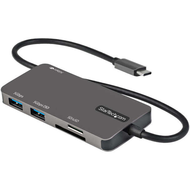 StarTech.com USB C Multiport Adapter - USB-C to 4K HDMI, 100W Power Delivery Pass-through, SD/MicroSD Slot, 3-Port USB 3.0 Hub - USB Type-C Mini Dock - 12" (30cm) Long Attached Cable DKT30CHSDPD 065030891783