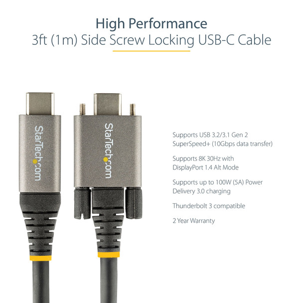 StarTech.com USB31CCSLKV50CM USB cable 0.5 m USB 3.2 Gen 2 (3.1 Gen 2) USB C Grey, Black USB31CCSLKV50CM 065030892957