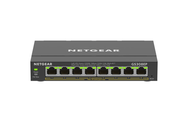 Netgear 8 Port PoE Gigabit Ethernet Plus Switch (GS308EP) GS308EP-100NAS 606449153026