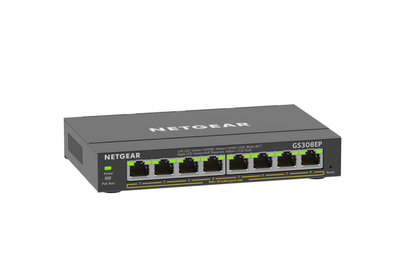 Netgear 8 Port PoE Gigabit Ethernet Plus Switch (GS308EP) GS308EP-100NAS 606449153026