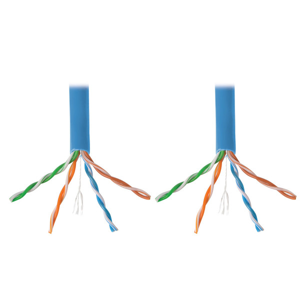 Tripp Lite Cat6 Gigabit Solid-Core UTP PVC Bulk Ethernet Cable, Blue, 1000 ft. (304.8 m), TAA N222-01K-BL 037332123077