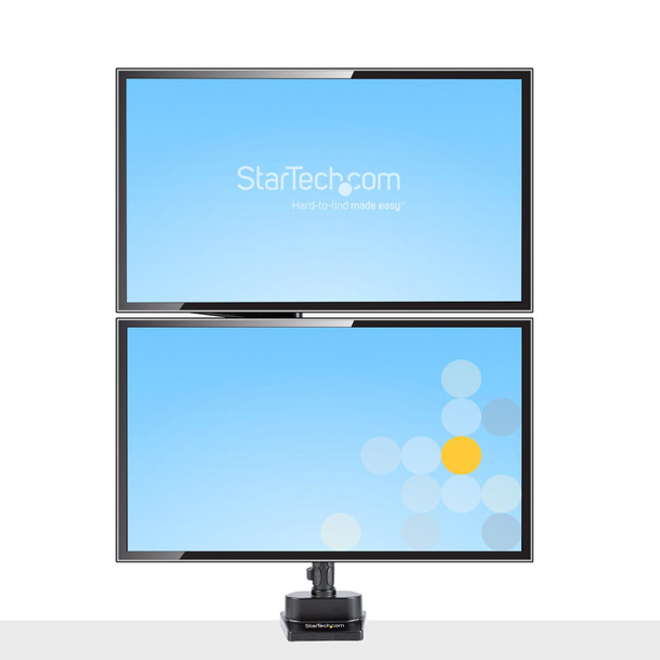 StarTech.com Desk Mount Dual Monitor Arm - Full Motion Monitor Mount for 2x VESA Displays up to 32" (17lb/8kg) - Vertical Stackable Arms - Height Adjustable/Articulating - Clamp/Grommet ARMDUALPIVOT 065030892537