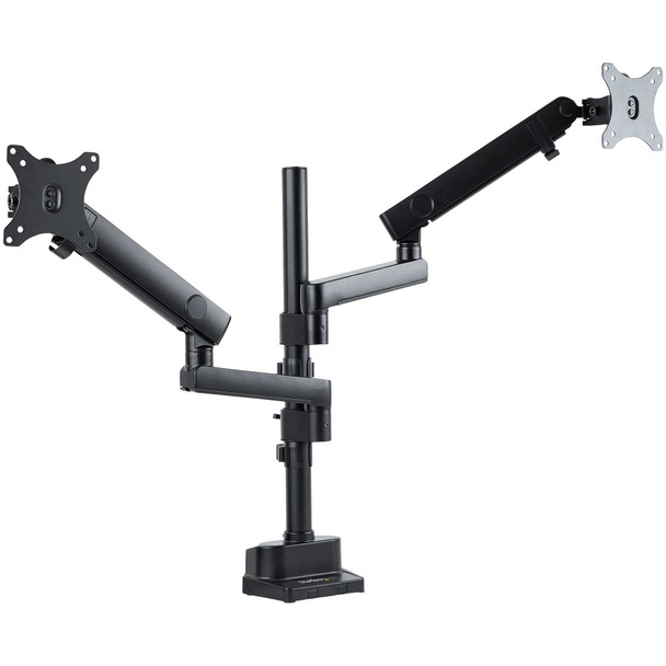 StarTech.com Desk Mount Dual Monitor Arm - Full Motion Monitor Mount for 2x VESA Displays up to 32" 17lb/8kg - Vertical Stackable Arms - Height Adjustable/Articulating - Clamp/Grommet ARMDUALPIVOT 065030892537
