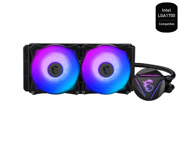 MSI FN MAG CoreLiquid 280R V2 AIO Liquid CPU Cooler 140mm PWN Fans ARGB Retail