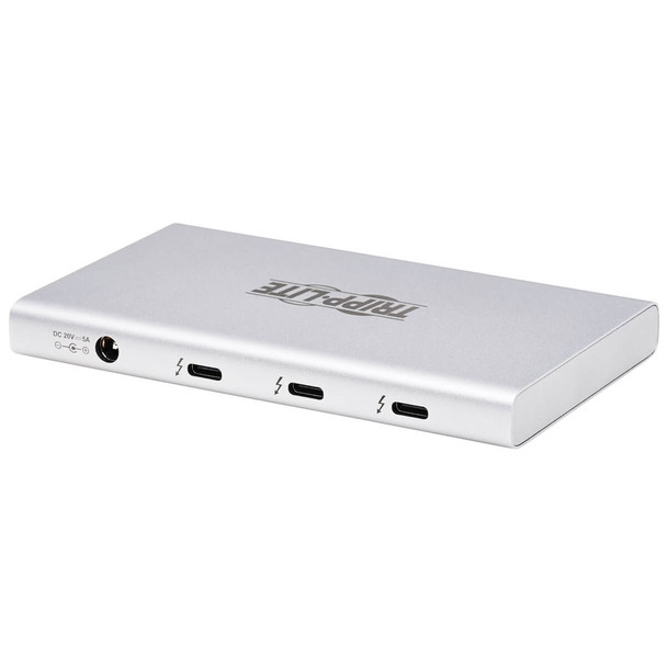 Tripp Lite MTB4-HUB3-01 4-Port Thunderbolt 4 Hub - 8K, 2x 4K 60 Hz, USB 3.2 Gen 2, USB-A Port, 100W Charging, Gray MTB4-HUB3-01 037332263117