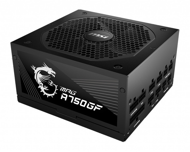 MSI MPG A750GF UK PSU '750W, 80 Plus Gold certified, Fully Modular, 100% Japanese Capacitor, Flat Cables, ATX Power Supply Unit, UK Powercord, Black, Support Latest GPU' MPGA750GF 824142225752