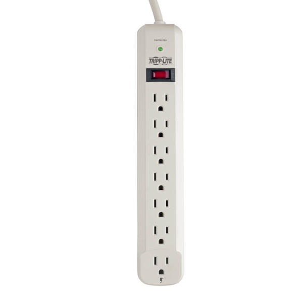Tripp Lite Protect It! 7-Outlet Surge Protector, 12-ft. Cord, 1080 Joules, Light Gray Housing TLP712 037332115904