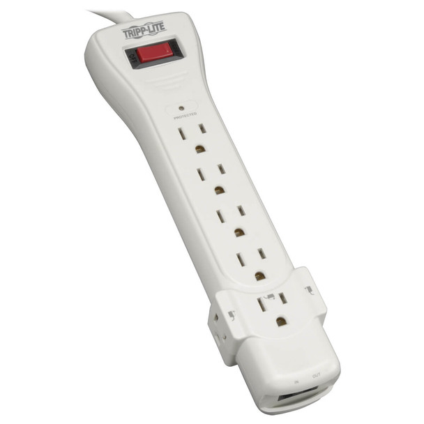 Tripp Lite Protect It! 7-Outlet Surge Protector, 12-ft. Cord, 1080 Joules, Fax/Modem Protection, RJ11 SUPER6TEL12 037332097392