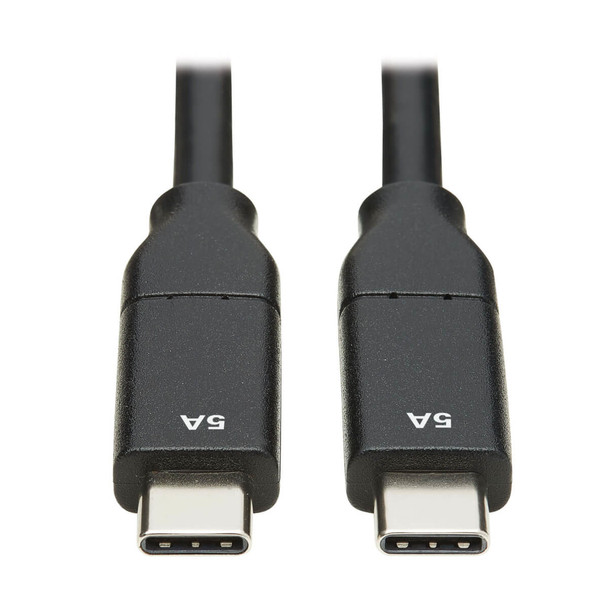 Tripp Lite U040-C1M-C-5A USB-C Cable (M/M) - USB 2.0, 5A Rated, USB-IF Certified, Thunderbolt 3, 1M (3.3 ft) U040-C1M-C-5A 037332241290