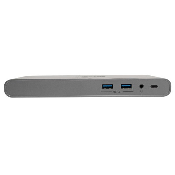 Tripp Lite USB-C Docking Station, HDMI, VGA, DP, USB-A/C, GbE, 100W PD Charging, Power Supply Included – 4K @ 30 Hz, Thunderbolt 3, Silver 37724