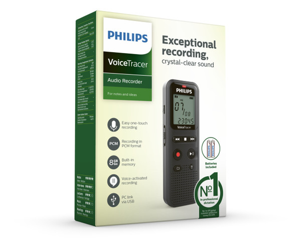 Philips VoiceTracer 8 kHz Black