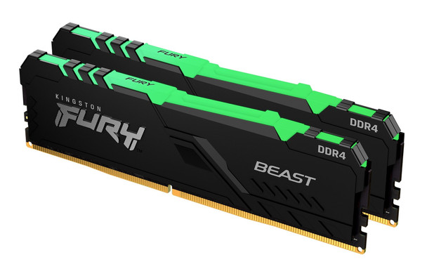 Kingston Technology KINGSTON 16GB 2666MHZ DDR4 CL16 DIMM (KIT OF 2) FURY BEAST RGB KF426C16BBAK2/16 740617319651