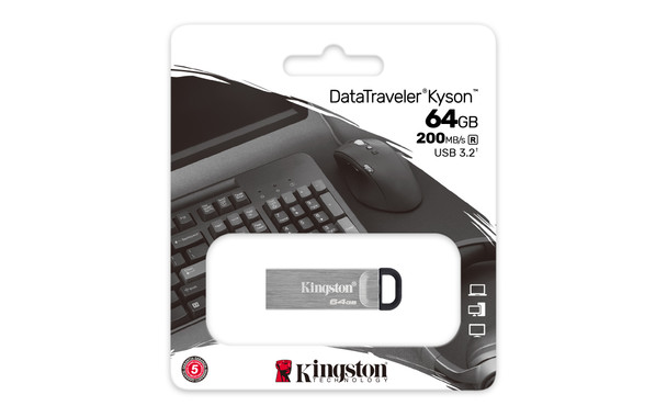 Kingston Technology 64Gb Usb3.2 Gen 1 Datatraveler Kyson Dtkn/64Gb 740617309102