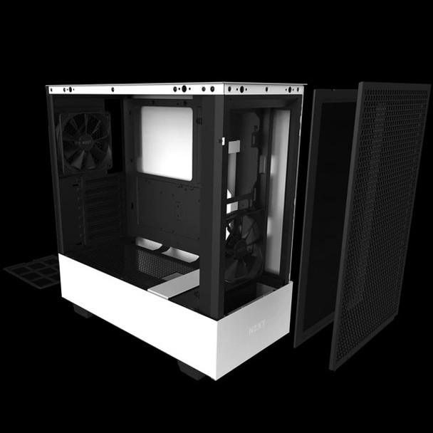 NZXT Case CA-H52FW-01 H510 Flow Compact Mid-Tower SGCC Steel/Tempered Glass White Retail