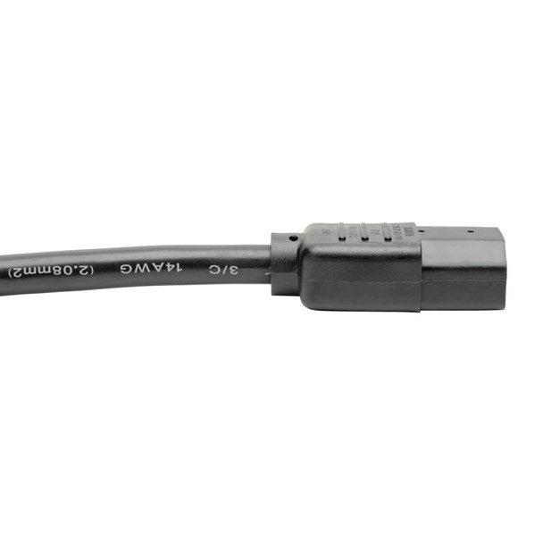 Tripp Lite P005-010 Heavy-Duty PDU Power Cord, C13 to C14 - 15A, 250V, 14 AWG, 10 ft. (3.05 m), Black P005-010 037332140906