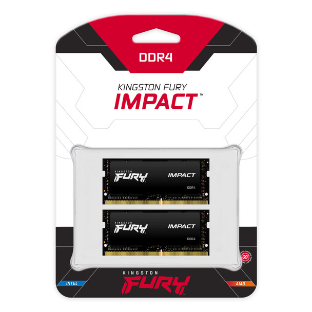 KINGSTON 64GB 3200MHZ DDR4 CL20 SODIMM (KIT OF 2) FURY IMPACT KF432S20IBK2/64 740617318364