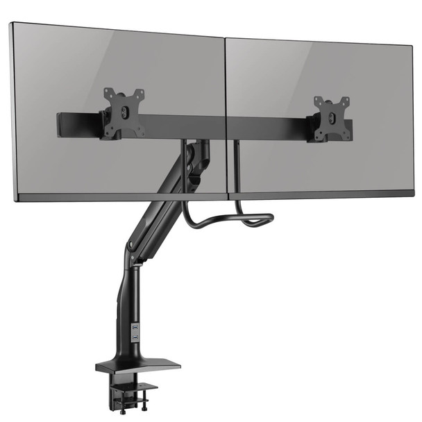 Tripp Lite DMPDD1735AM Safe-IT Precision-Placement Dual-Display Desk Clamp with Antimicrobial Tape for 17” to 35” Displays, USB Ports DMPDD1735AM 10037332268232