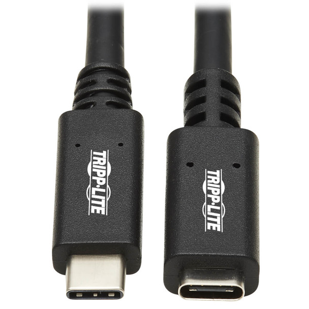 Tripp Lite U421-006 USB-C Extension Cable (M/F) - USB 3.2 Gen 1, Thunderbolt 3, 60W PD Charging, Black, 6 ft. (1.8 m) U421-006 037332266415