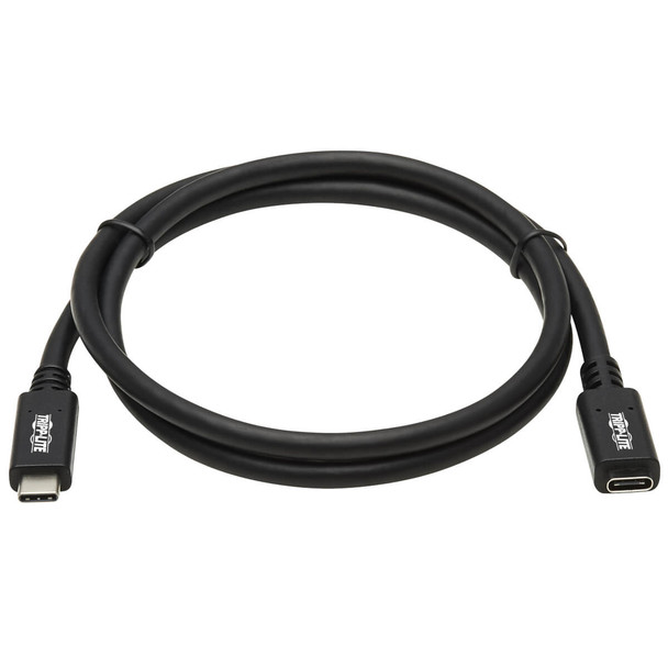 Tripp Lite U421-003 USB-C Extension Cable (M/F) - USB 3.2 Gen 1, Thunderbolt 3, 60W PD Charging, Black, 3 ft. (0.9 m) U421-003 037332266422