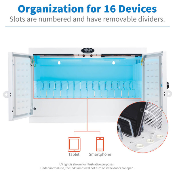 Tripp Lite CS16USBWHG portable device management cart/cabinet Portable device management cabinet White CS16USBWHG 037332240132