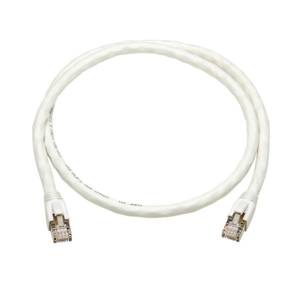 Tripp Lite N272-003-WH Cat8 25G/40G-Certified Snagless Shielded S/FTP Ethernet Cable (RJ45 M/M), PoE, White, 3 ft. (0.91 m) N272-003-WH 037332249746