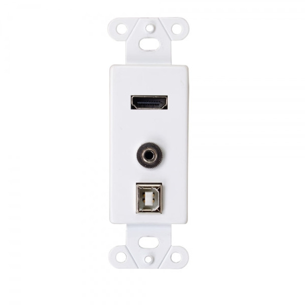 C2G C2G Decorative Hdmi Wall Plate With Usb And 3.5Mm White 39873 757120398738