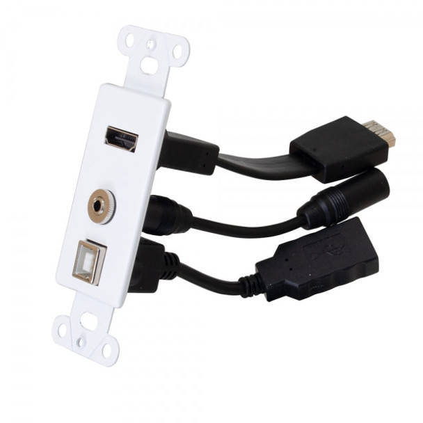 C2G C2G Decorative Hdmi Wall Plate With Usb And 3.5Mm White 39873 757120398738