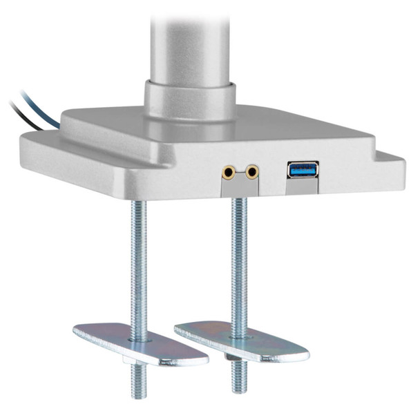 Tripp Lite DDR1730TAL Triple-Display Flex-Arm Desktop Clamp for 17” to 30” Flat-Screen Displays - USB and Audio Ports, Aluminum DDR1730TAL 037332262516