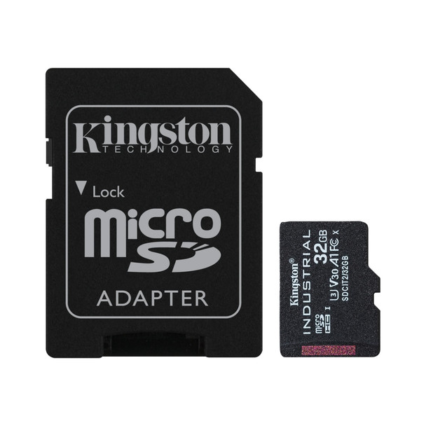 Kingston Technology KINGSTON 32GB MICROSDHC INDUSTRIAL C10 A1 PSLC CARD + SD ADAPTER SDCIT2/32GB 740617321074