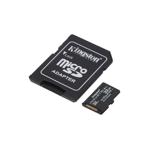 Kingston Technology KINGSTON 32GB MICROSDHC INDUSTRIAL C10 A1 PSLC CARD + SD ADAPTER SDCIT2/32GB 740617321074