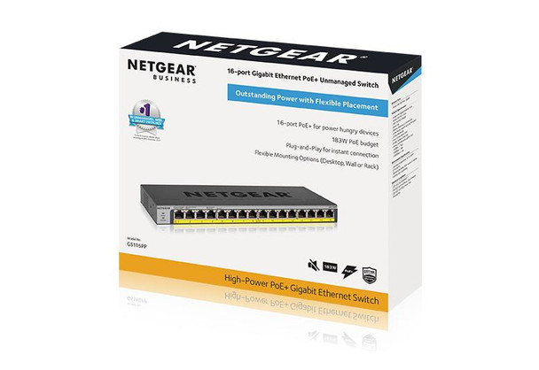 NETGEAR 16Port PoE PoE Gigabit Unmngd GS116PP-100NAS 606449133318