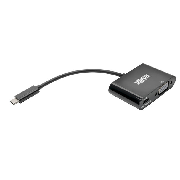 Tripp Lite U444-06N-VB-C USB-C to VGA Adapter with PD Charging, Black U444-06N-VB-C 037332213327