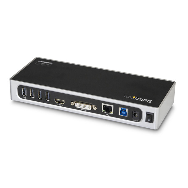 StarTech.com USB 3.0 Docking Station - Dual Monitor Laptop Docking Station with HDMI & DVI/VGA Video - 6-port USB 3.1 Gen 1 5Gbps Hub, GbE, Audio - Universal Type-A Dock - Windows & Mac DK30ADD 065030871440