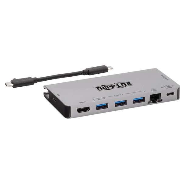 Tripp Lite U442-DOCK5D-GY USB-C Dock - 4K HDMI, USB 3.2 Gen 1, USB-A Hub, GbE, Memory Card, 100W PD Charging, Detachable Cord U442-DOCK5D-GY 037332241023