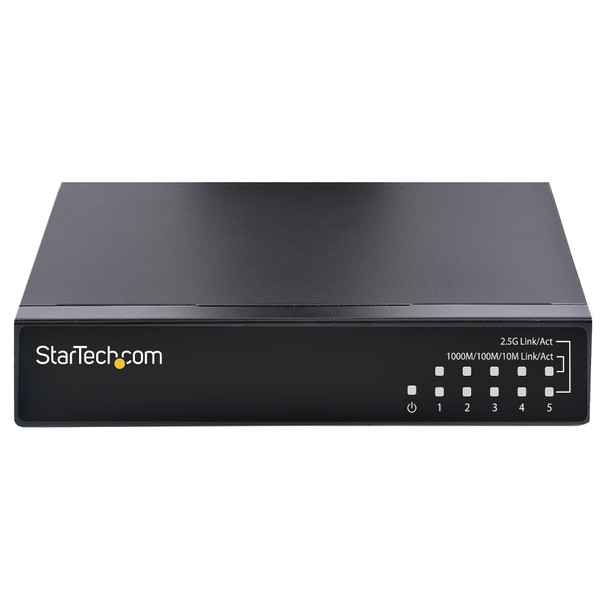 StarTech.com Unmanaged 2.5G Switch - 5 Port Gigabit Switch - 2.5GBASE-T Unmanaged Switch - Network Switch - Desk or Wall Mount - Backwards Compatible with 10/100/1000Mbps devices - All-metal - Auto-MDIX - 9K Jumbo DS52000 065030893183