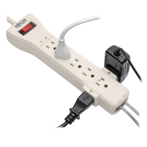 Tripp Lite Protect It! 7-Outlet Surge Protector, 15-ft. Cord, 2520 Joules, Fax/Modem Protection, RJ11 SUPER7TEL15 037332095381
