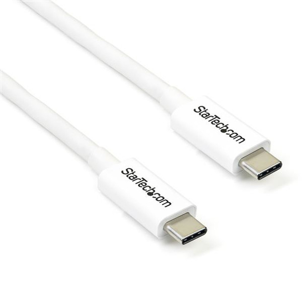 StarTech.com Thunderbolt 3 Cable - 20Gbps - 2m - White - Thunderbolt, USB, and DisplayPort Compatible TBLT3MM2MW 065030871266