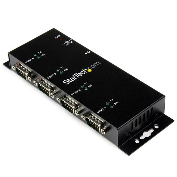 StarTech.com 4 Port USB to DB9 RS232 Serial Adapter Hub – Industrial DIN Rail and Wall Mountable ICUSB2324I 065030848343